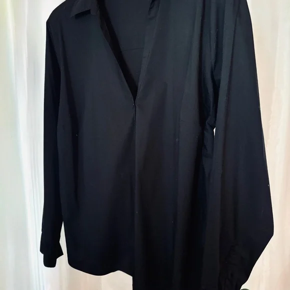 Modern Classic H&M Black N-Neck Stretch Button Down Career Shirt XXL (2X, XXL) - Picture 3 of 11